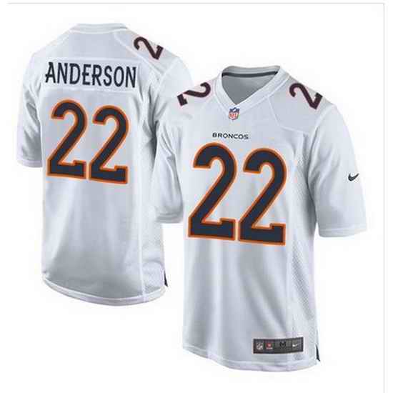 Nike Broncos #22 C J Anderson White Mens Stitched NFL Game Event Jersey